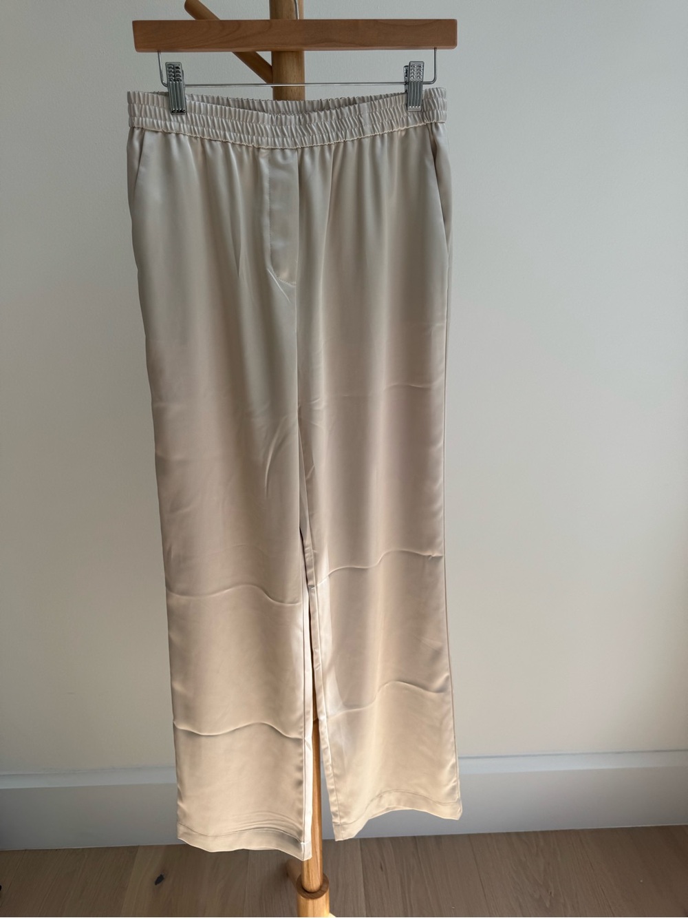 Mango champagne silk pants